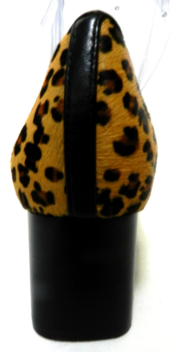 Via Spiga pony hair fur leather animal leopard block heels pumps NEW Size Sz 8