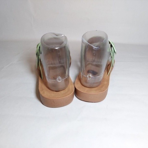 Olivia Miller Sandals Women 8 Mint Resort Woven Double Buckle Platform Slides