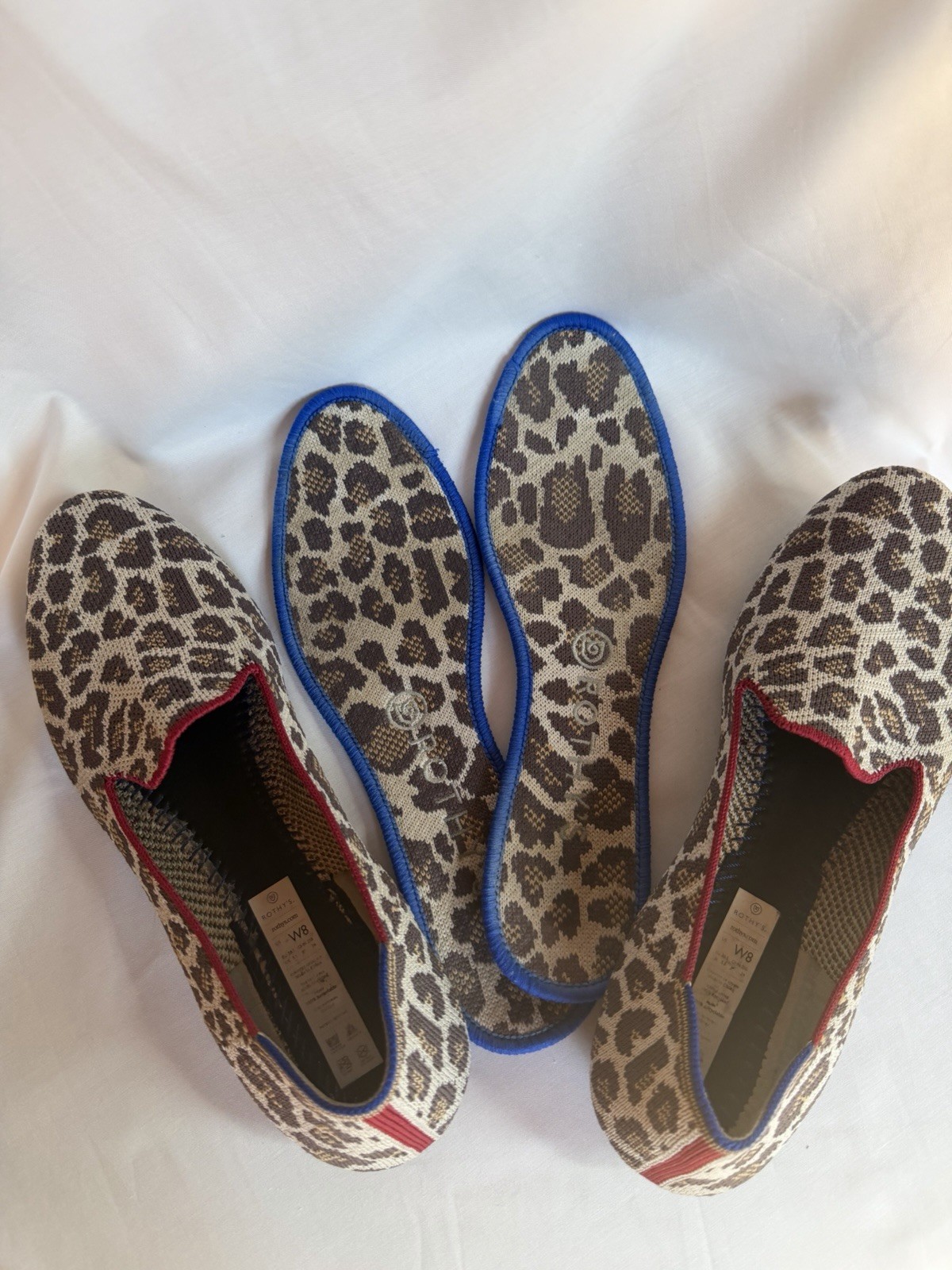Rothy’s The Loafer Women’s Knit Leopard Print Loafer Flats Slip-On Round Toe 8