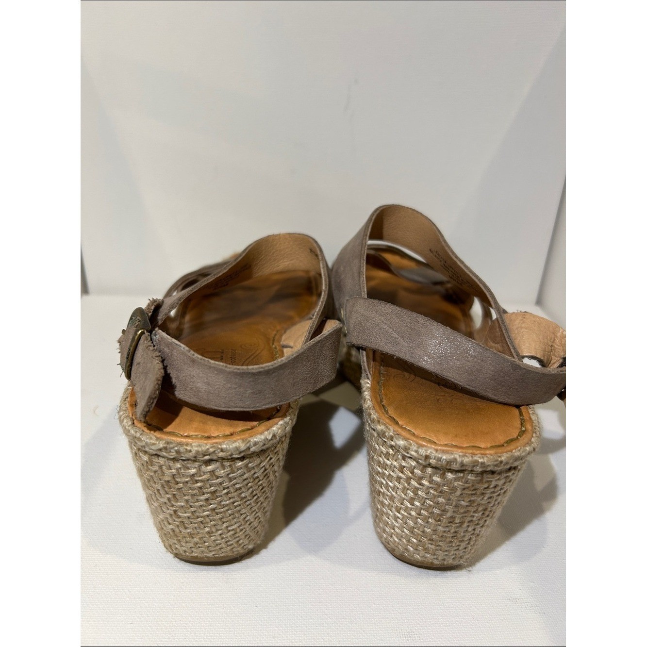 Born Taupe Cross-Over Espadrille Sandals