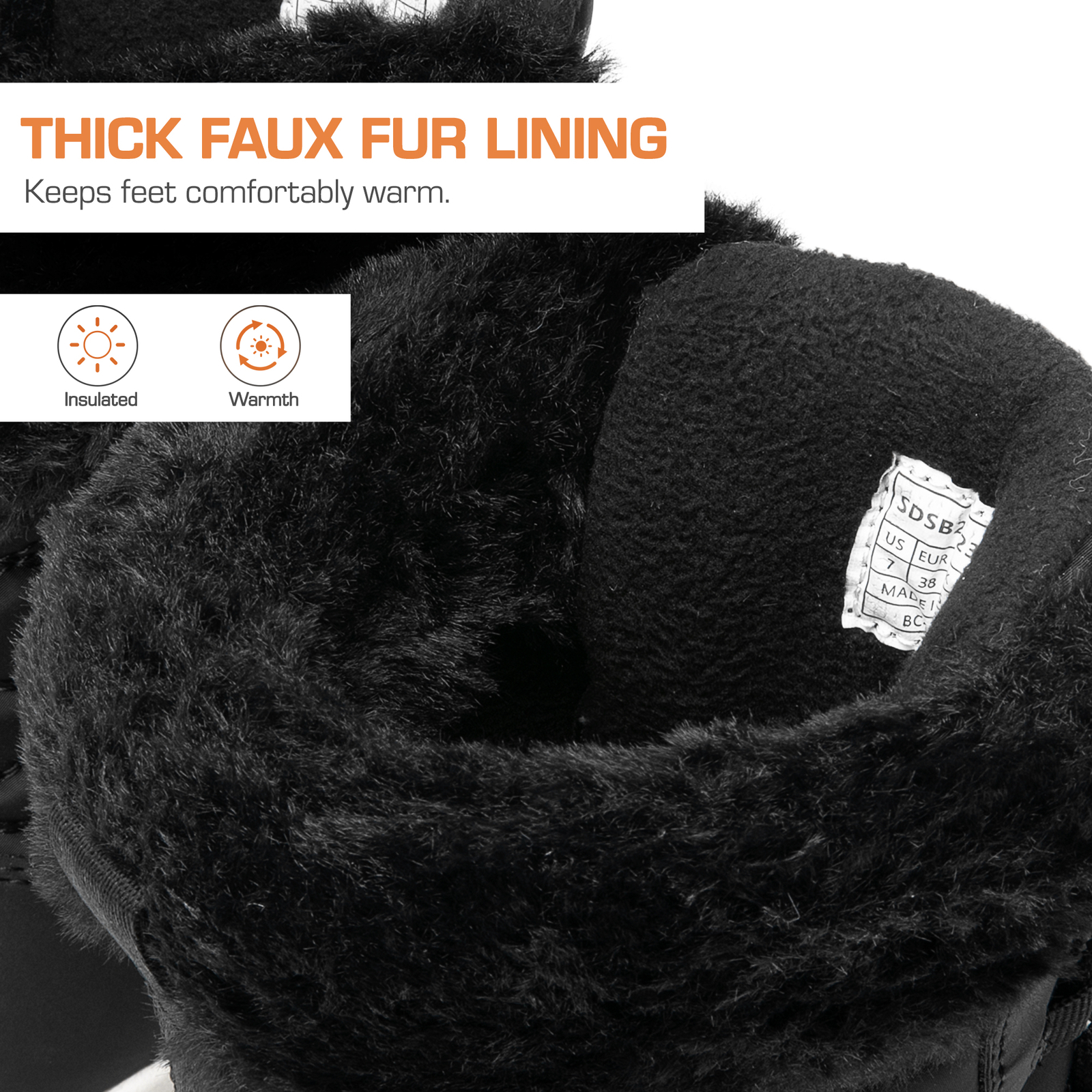 Women Snow Boots Winter Booties Warm Waterproof Comfortable Faux Fur for Outdoor