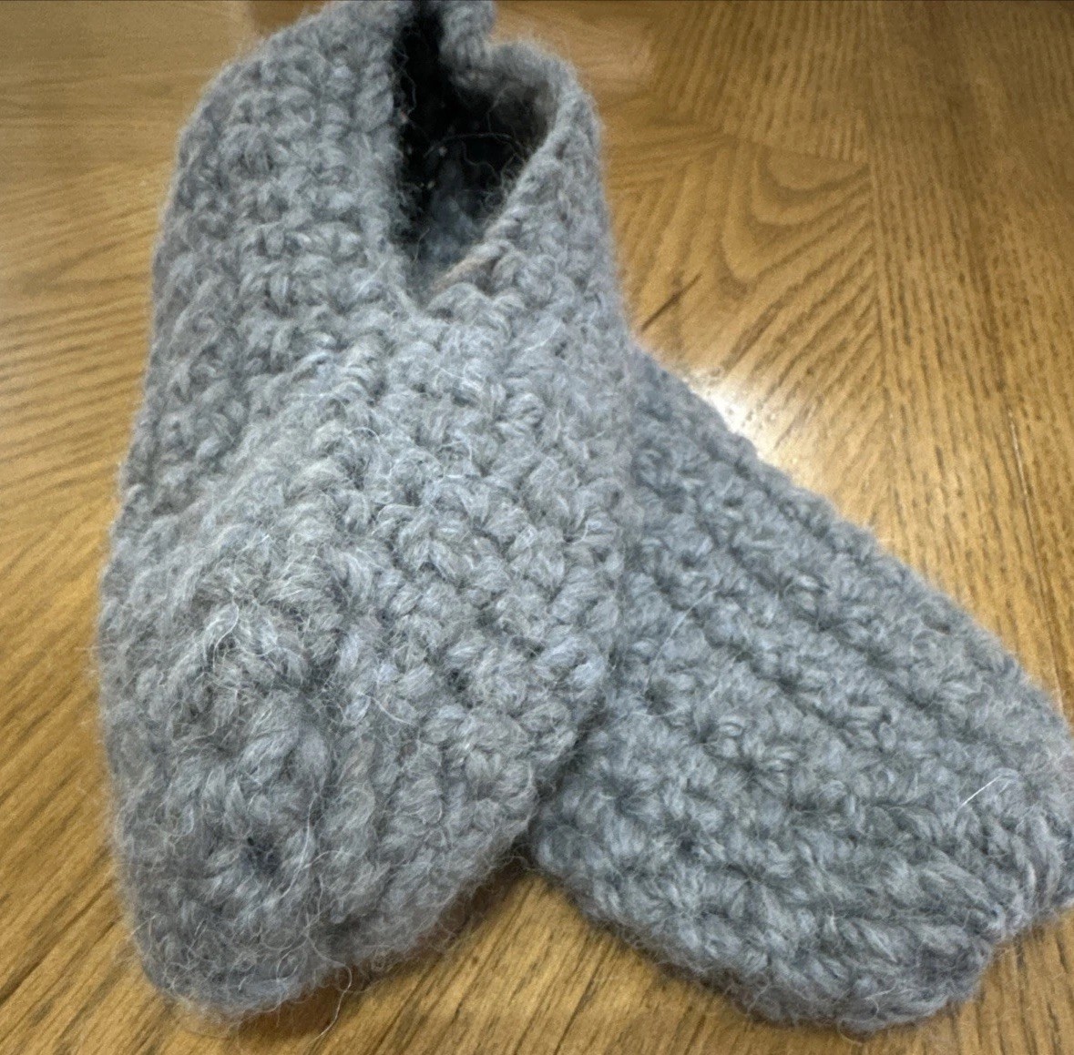 Alpaca Handmade Footies/ Slipper Socks Gray Small