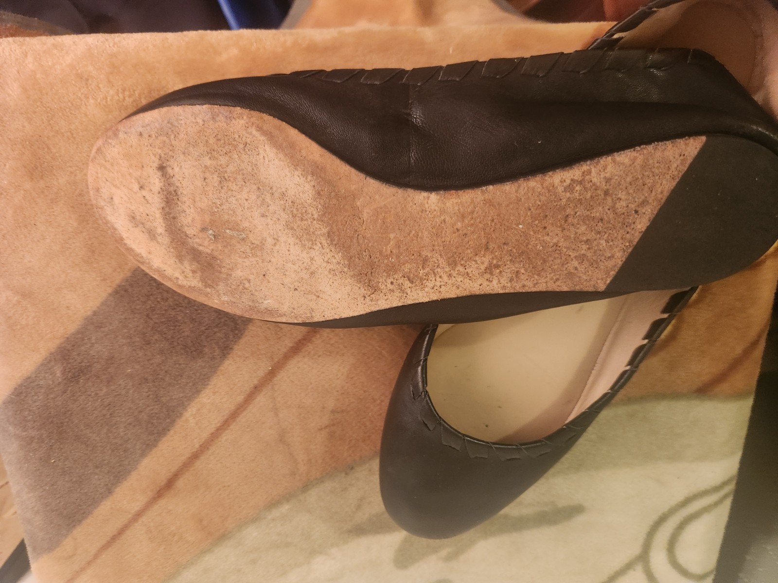 Via Spiga Womens sz 9 Black Leather Slip On Ballet Flats Shoes #17