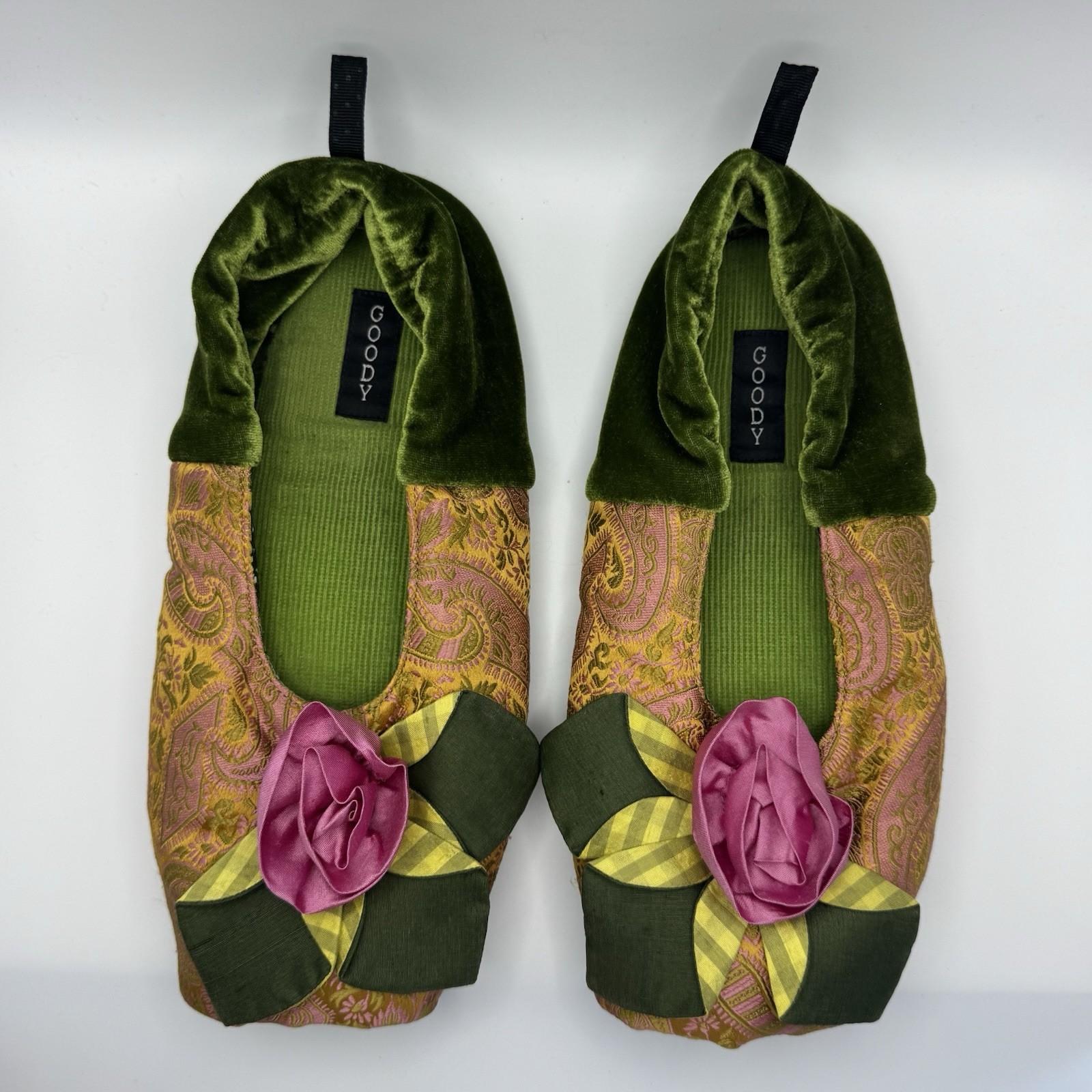 Goody Goody Bon Bon Floral Brocade Slippers WL Velvet Rose Renaissance Festival