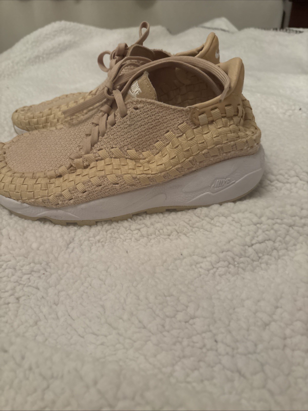Nike Footscape Air Force 1 Woven Women Sand Beige Sneakers Size 71/2 US