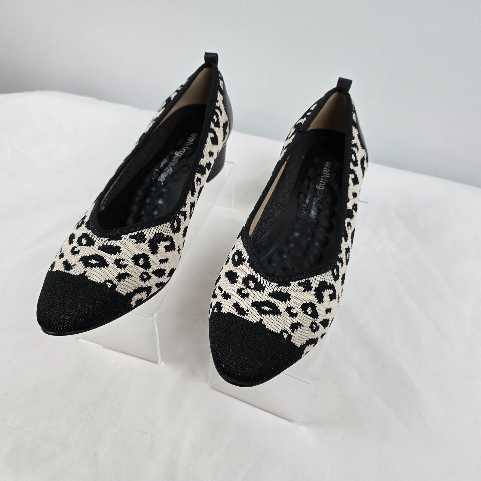 Walking Cradles Hester Flats Slip-On Women’s 9 Leopard Black Cream W-149306 New