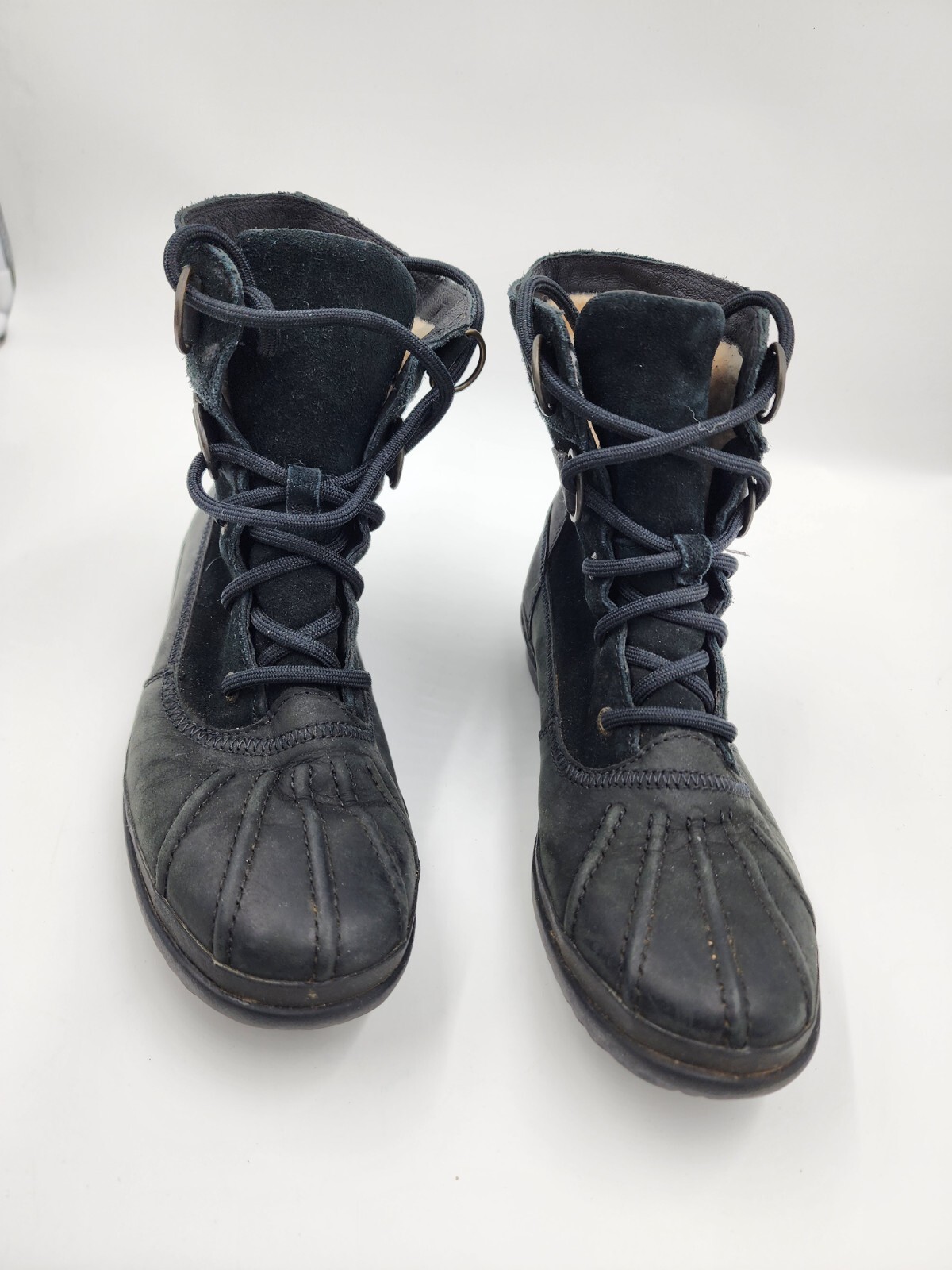 UGG Azaria Black Waterproof Suede Lace Up Leather Winter Boots 1017380 Women’s 6