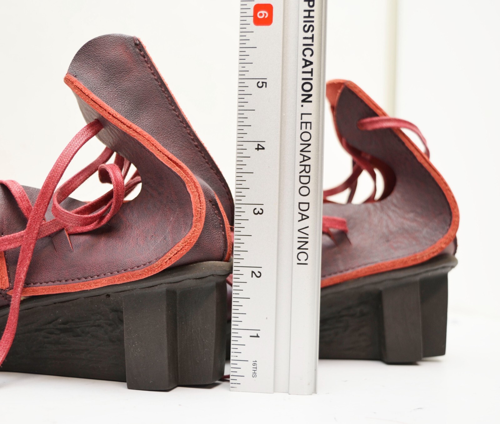 Trippen Blade f Handmade in Germany Red Waw Leather Wedge Court Shoe – Sz 35