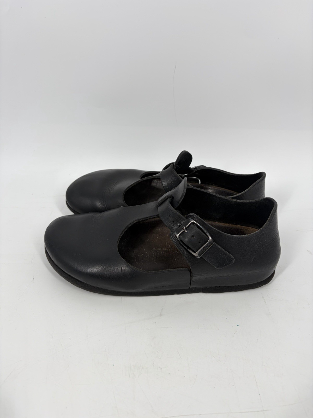 Rare Birkenstock Paris Black Leather Shoes T Strap Mary Janes EU 37 US 6 6.5