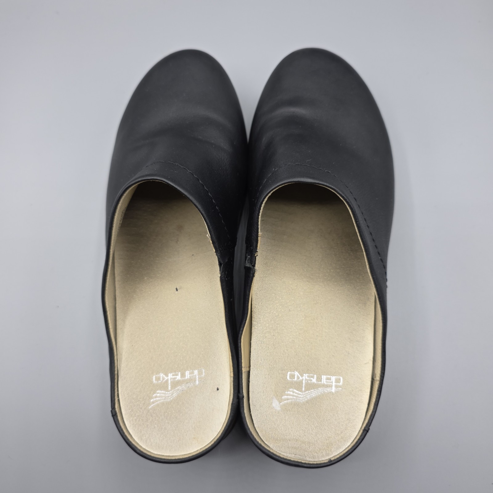 Dansko Mariella Clogs Womens 41 Black Leather Mules Slip On Comfort Shoes Cork