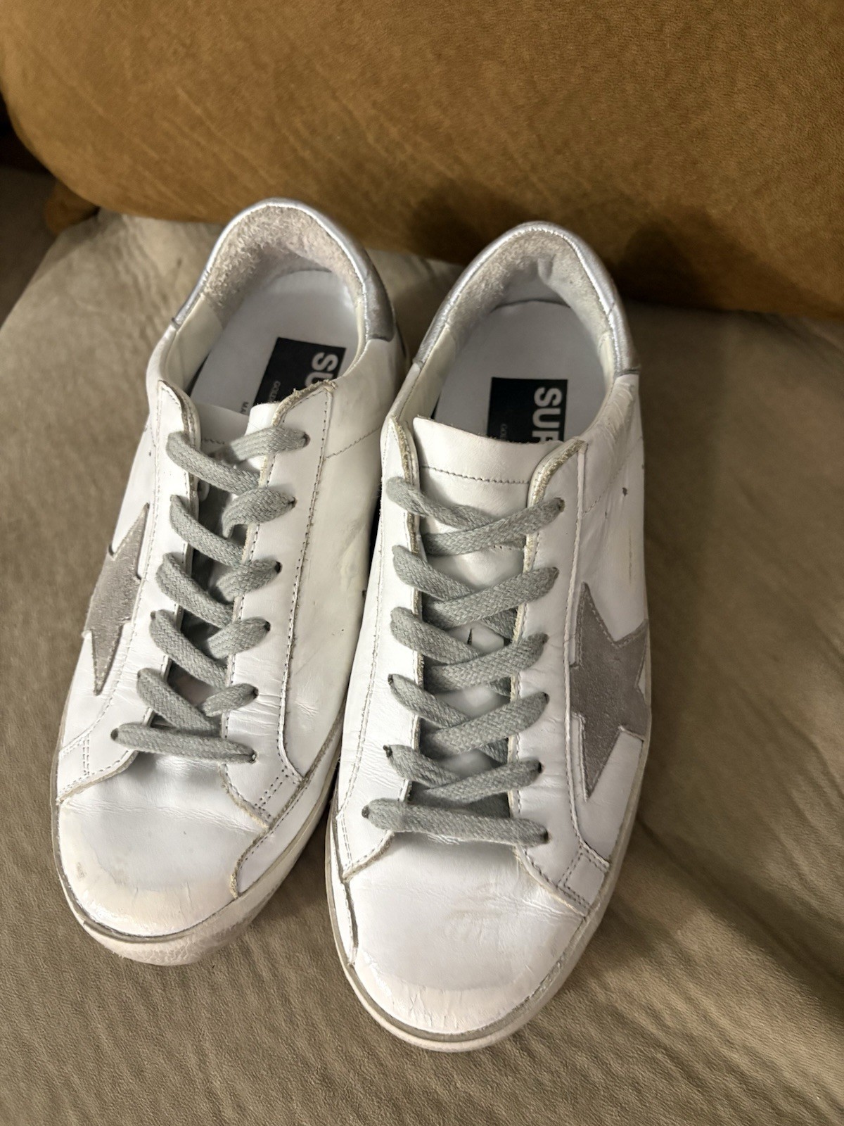 Golden Goose SuperStar Leather Sneaker White/Silver EU 36 Made in Italy