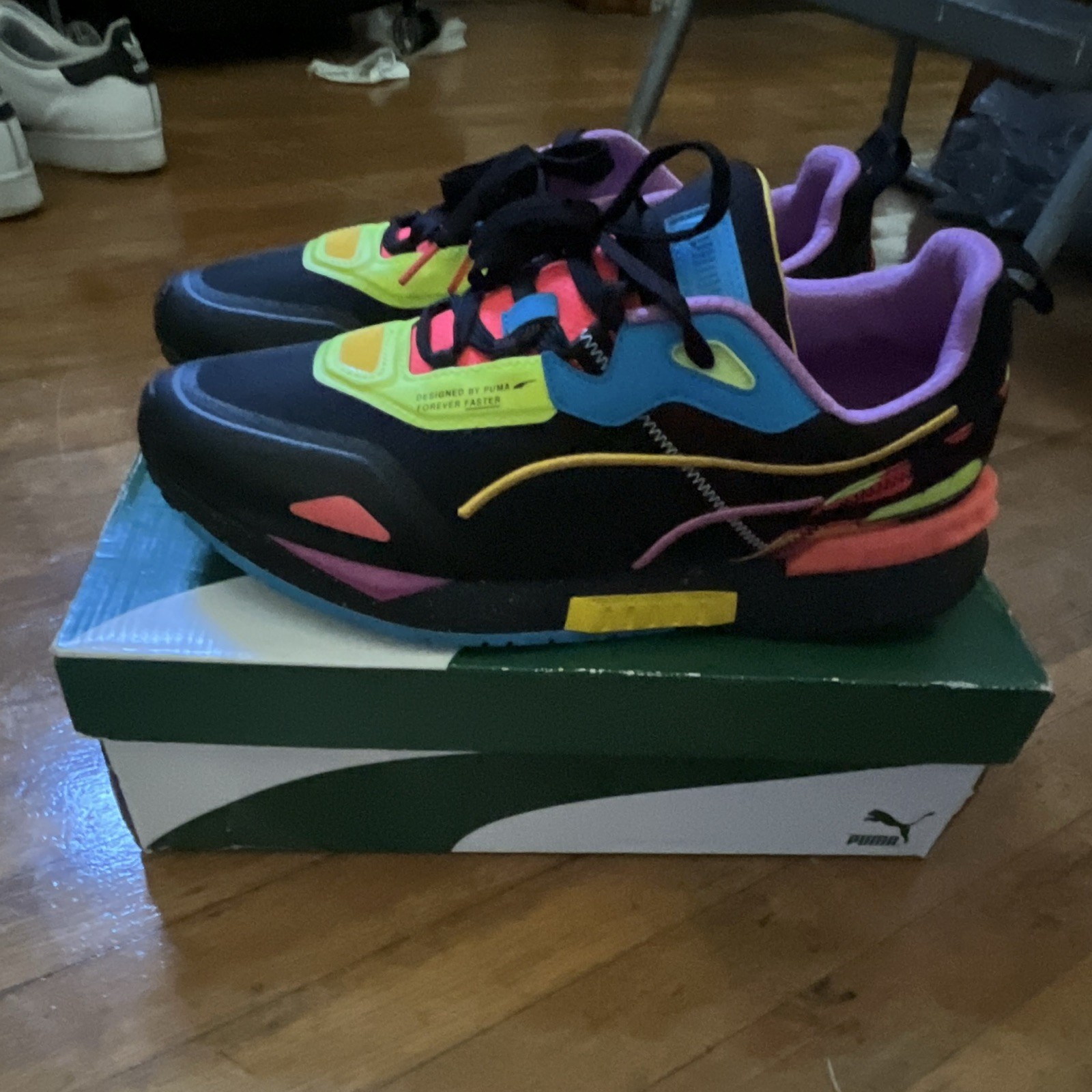 PUMA Men’s Low Top Lace-Up Athletic Sneakers Black Multicolor Colorblock