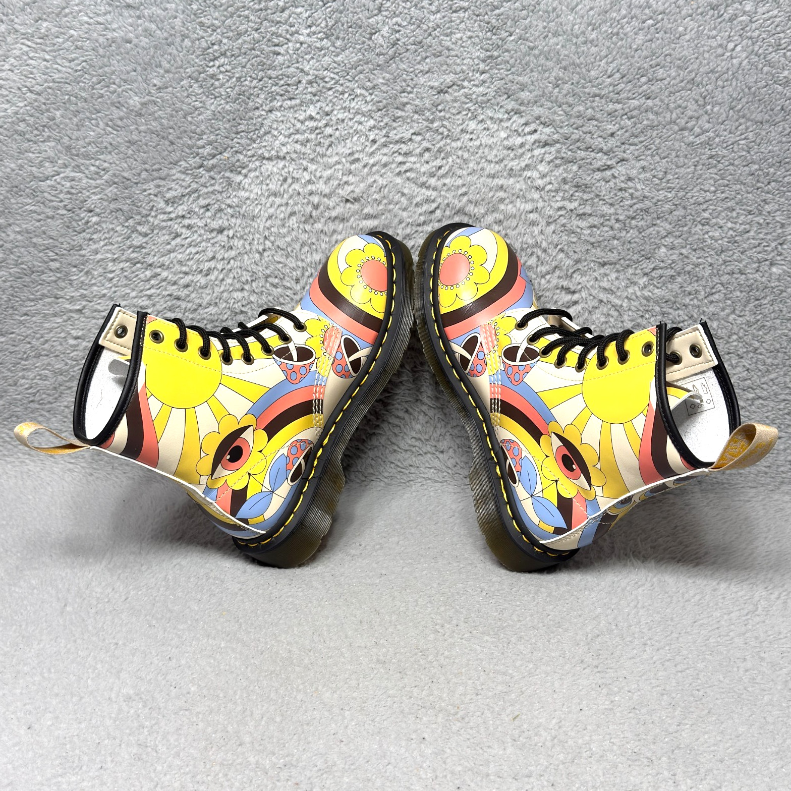 Dr Martens 1460 Retro Ray Kemble Womens Size 7 Vegan Ankle Boots Eye Mushroom
