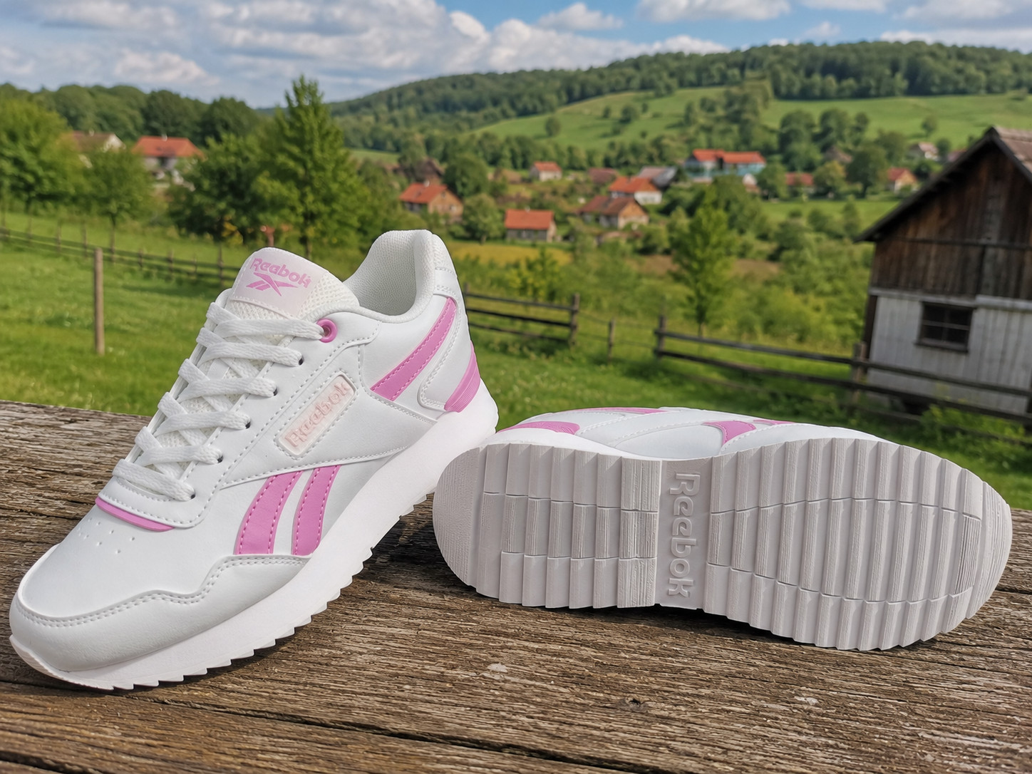 Reebok Glide Ripple Clip Women’s Sneakers White/Pink Size 35 NWT