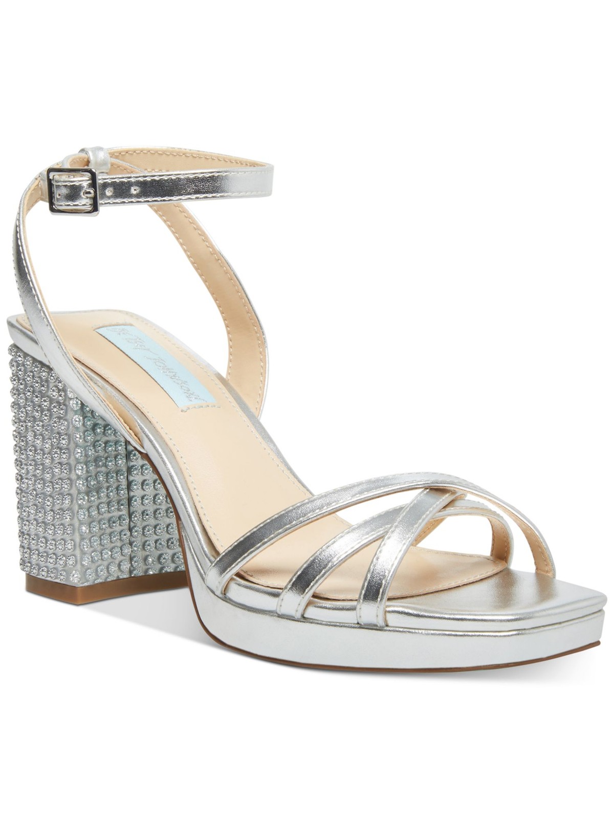 BETSEY JOHNSON Womens Silver 0.5″ Platform Blend Zhara Sandals 9.5 M