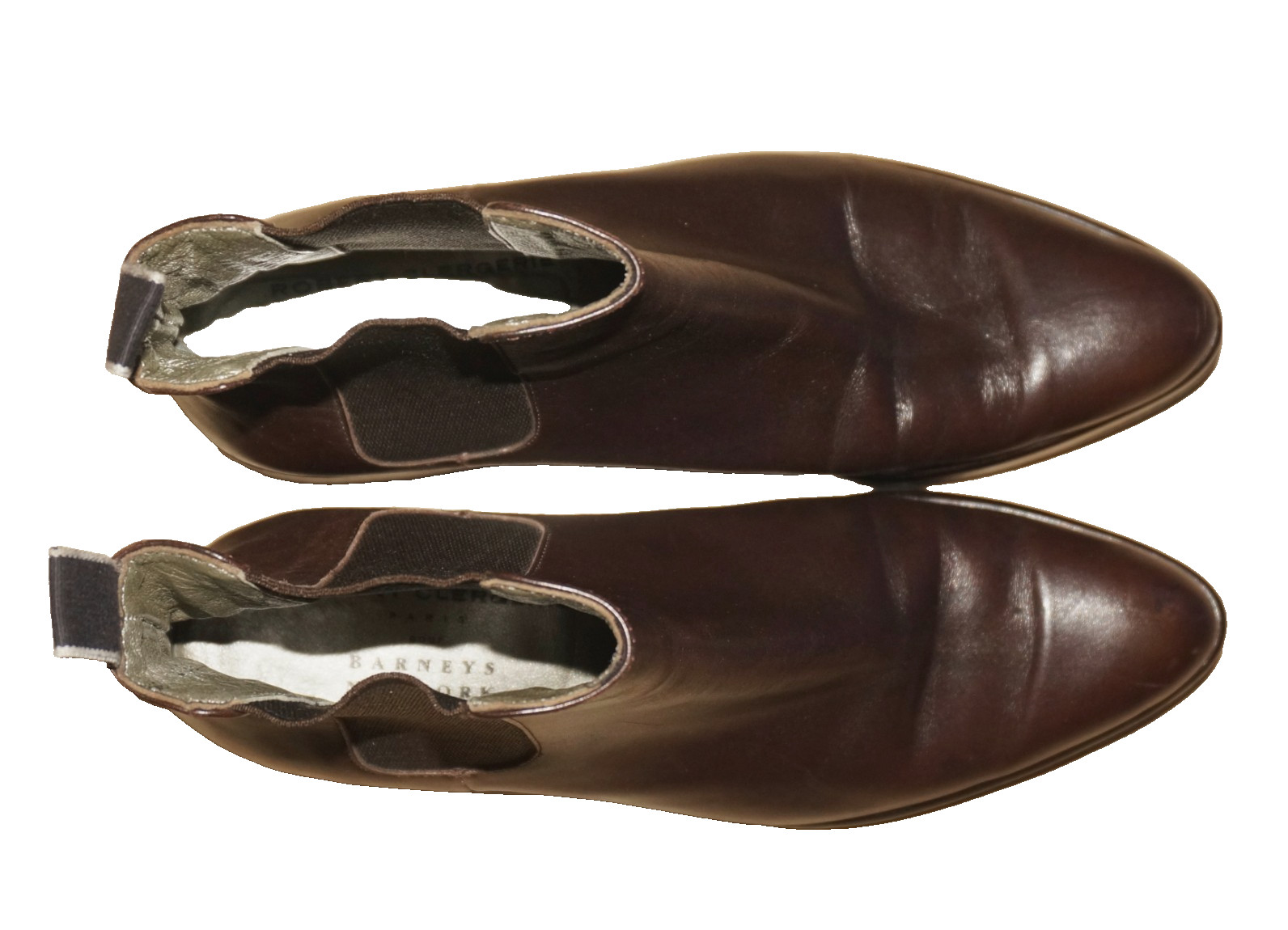 Vintage ROBERT CLERGERIE Brown Leather Platform-Wedge Chelsea Boots US 7