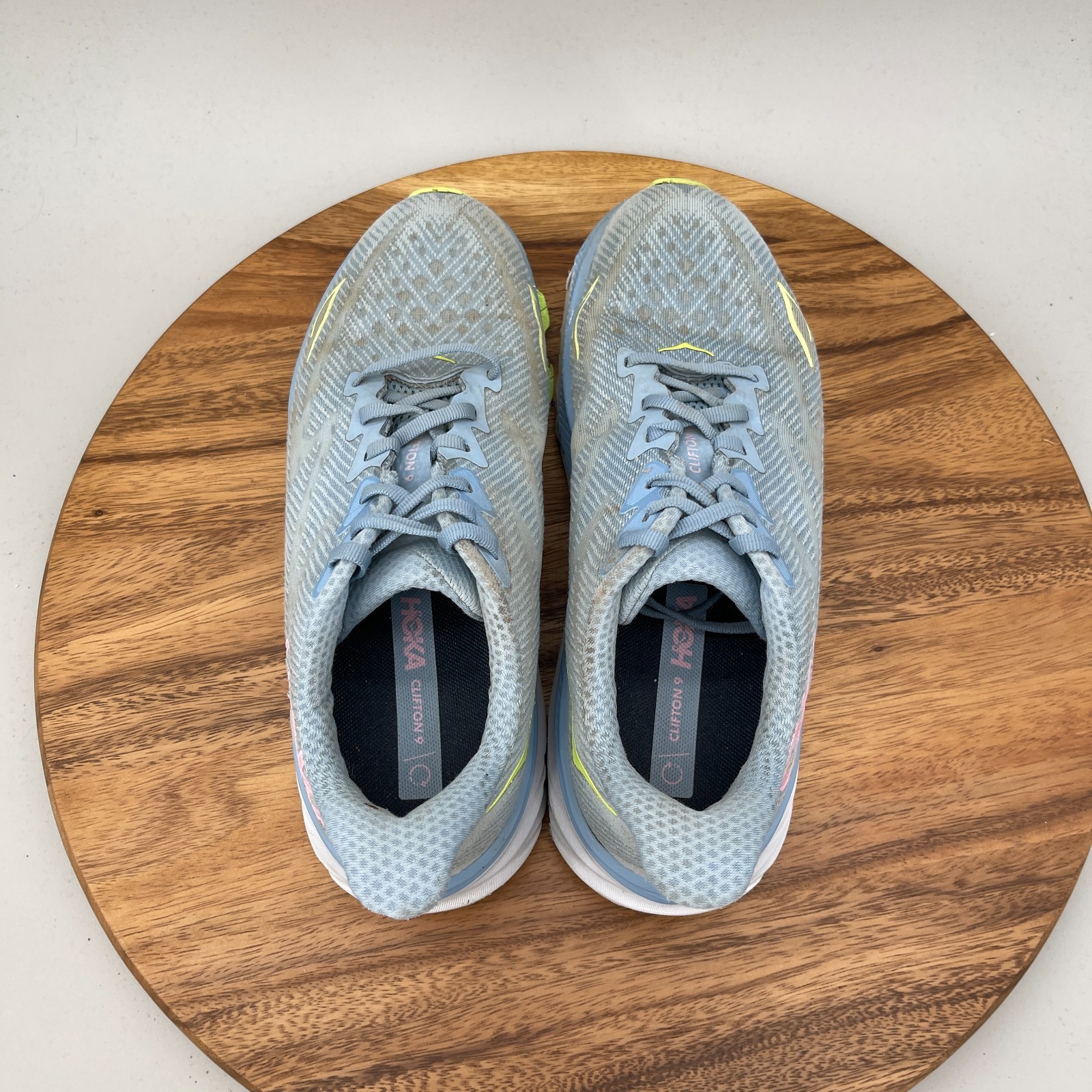 Hoka One One Clifton 9 Shoes Womens Size 10.5 B Blue Running Comfort Walking