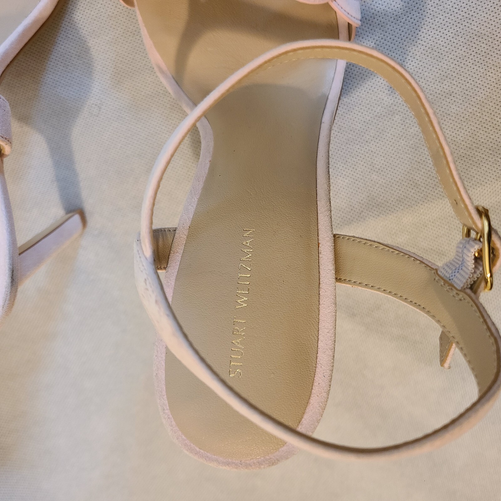 Stuart Weitzman Dancer Twistie 100 Suede Sandal Light Pink Women’s Size 10B New