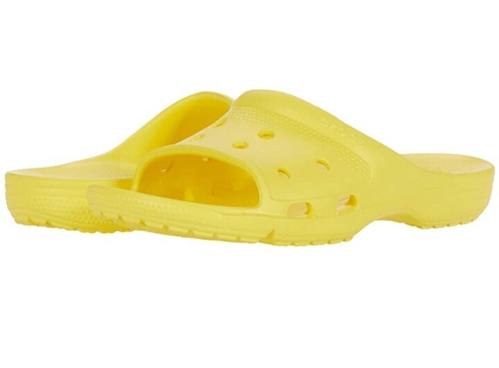 Crocs Men and Women’s Coast Slide Lemon White Standard Fit