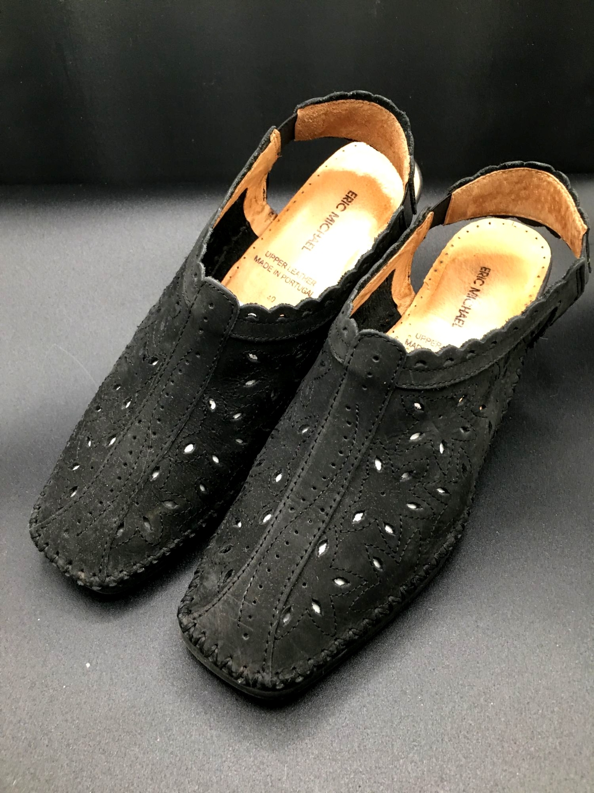 Eric Michaels Women’s Suede Leather Shoes Size 40 / 7M Black «MISTY»