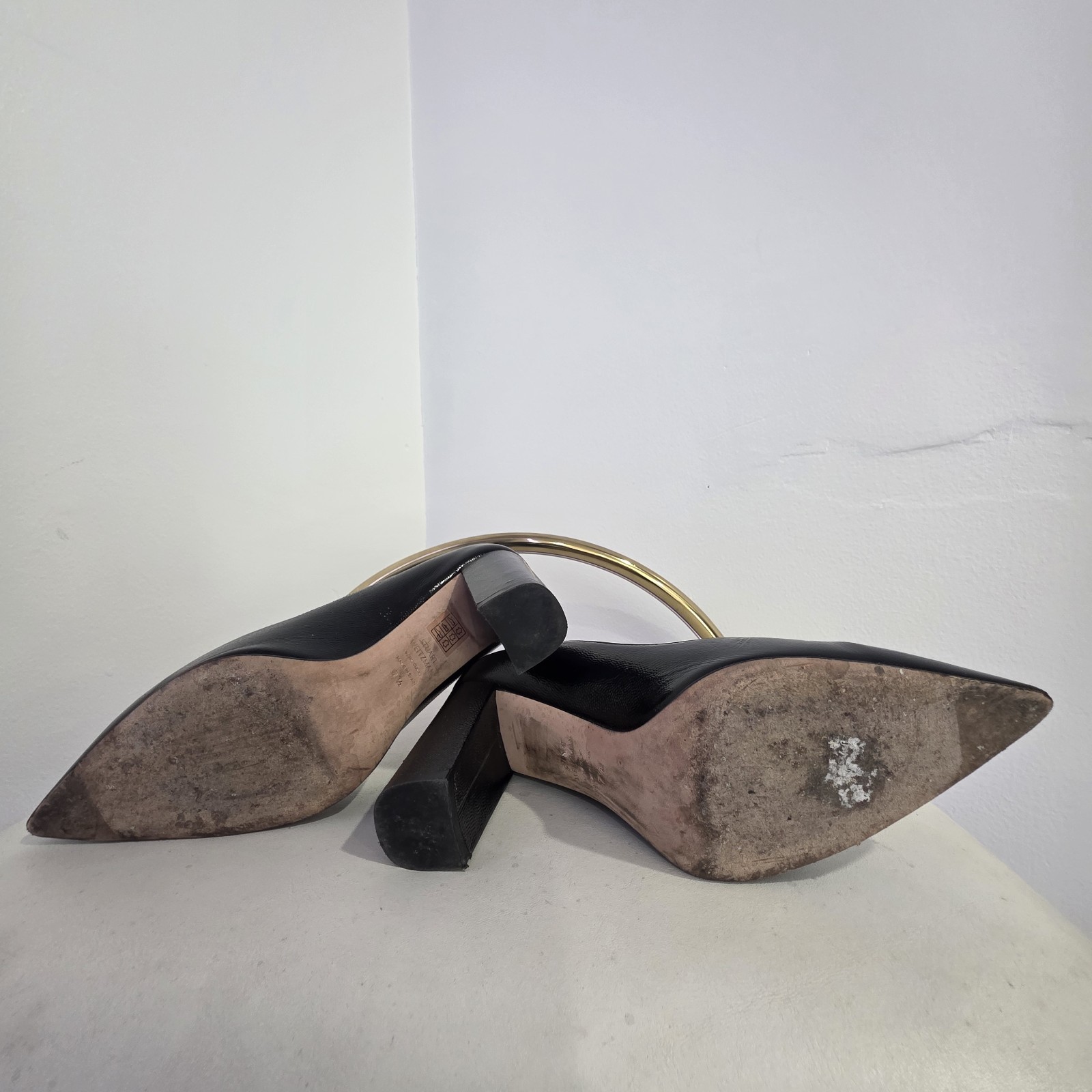 Stuart Weitzman Power Block 75 Patent Leather Classic Block Heel 7.5 M