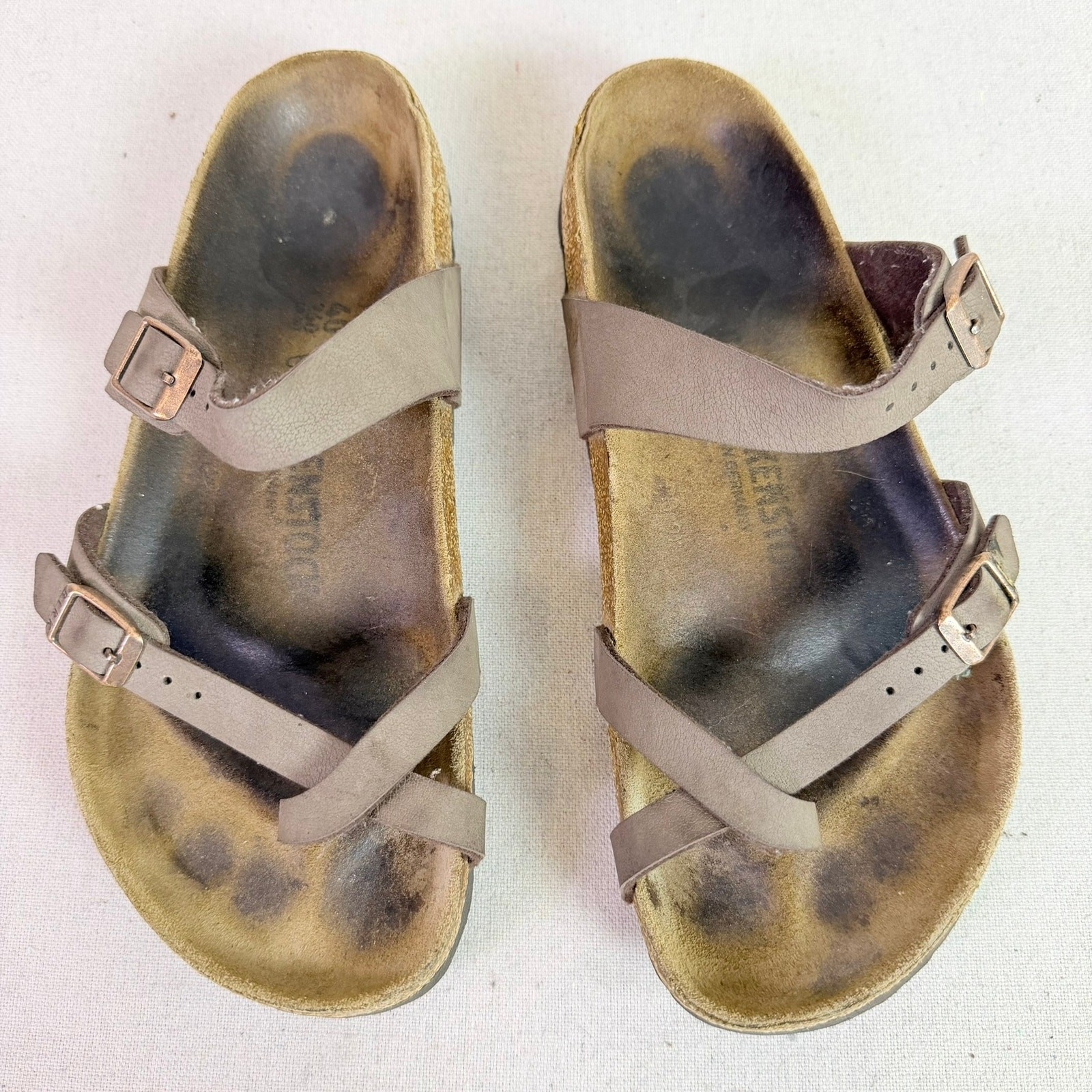 Birkenstock Mayari Sandals Womens 40 9-9.5 Mocha Brown Toe Loop Outdoor Granola