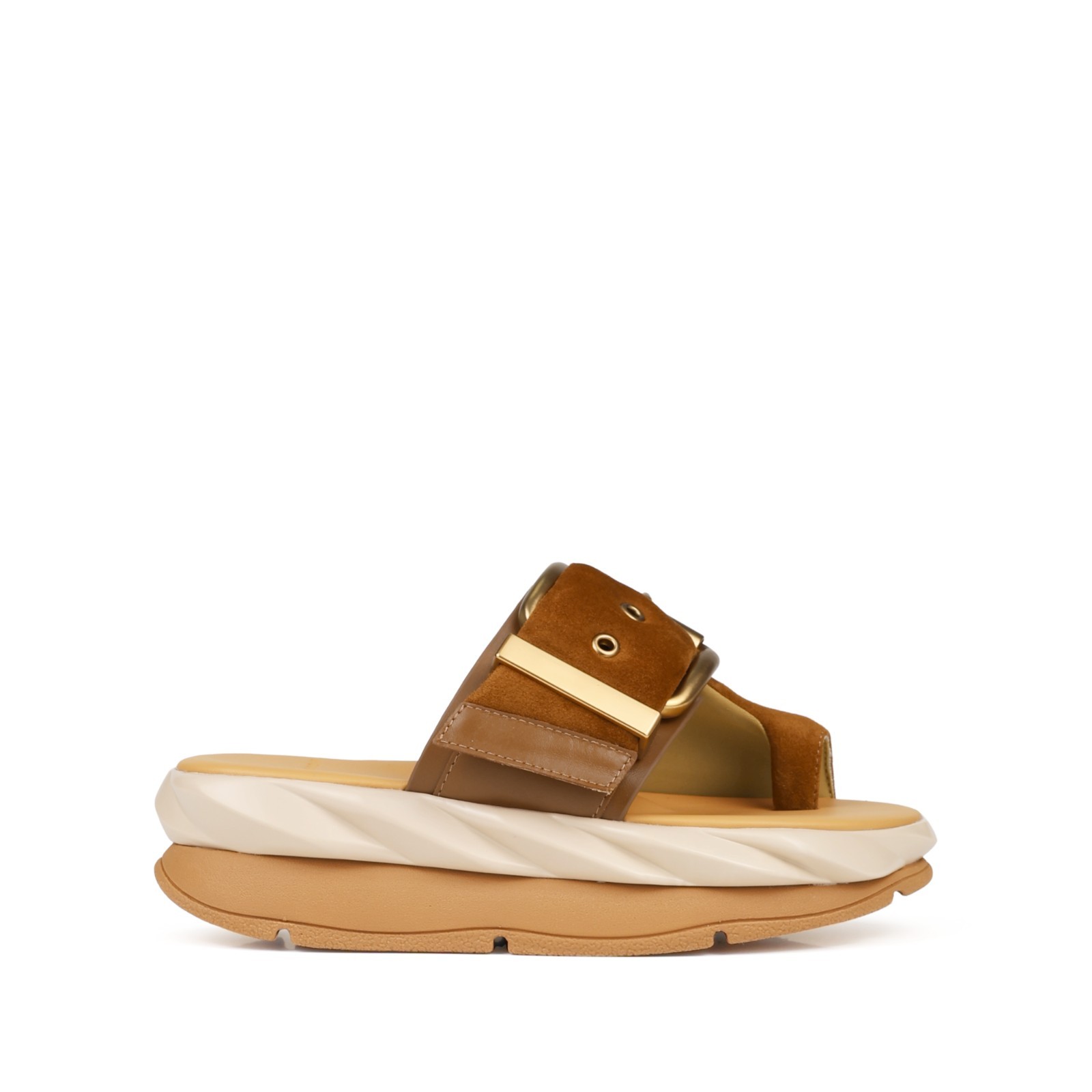 4CCCCEES Mellow Glow Soft Brown Suede Platform Sandal Womens Sizes 36-41 NEW