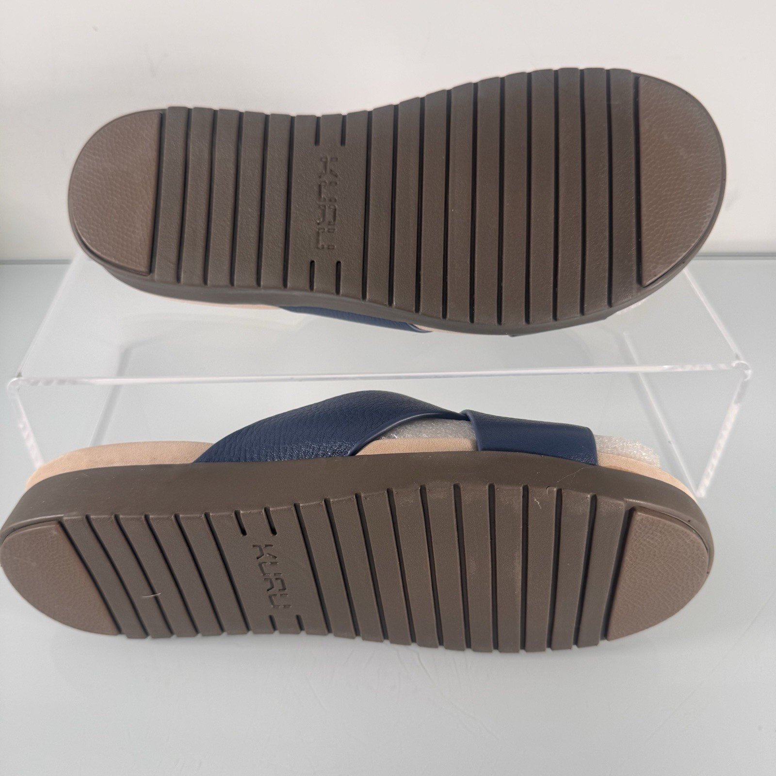 Kuru Ladies Size 10 Model Breeze 206007100 Mineral Blue Faded Brown Slip On