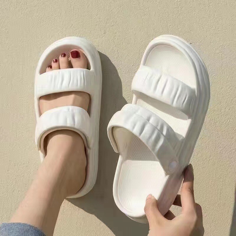 Fashion Casual Woman Two Wear Slippers Step Poop Flip-flops Platform Sandals