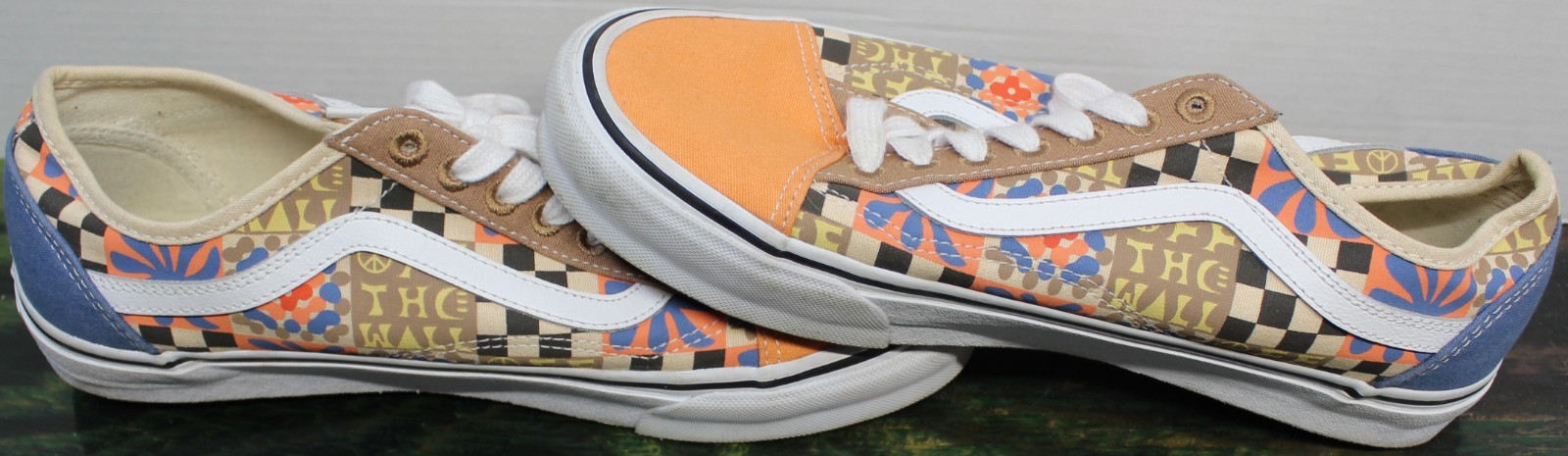 Vans Camp Positive Skate Shoes Sneakers Sz 10 Lace-up Canvas Foxing Peace