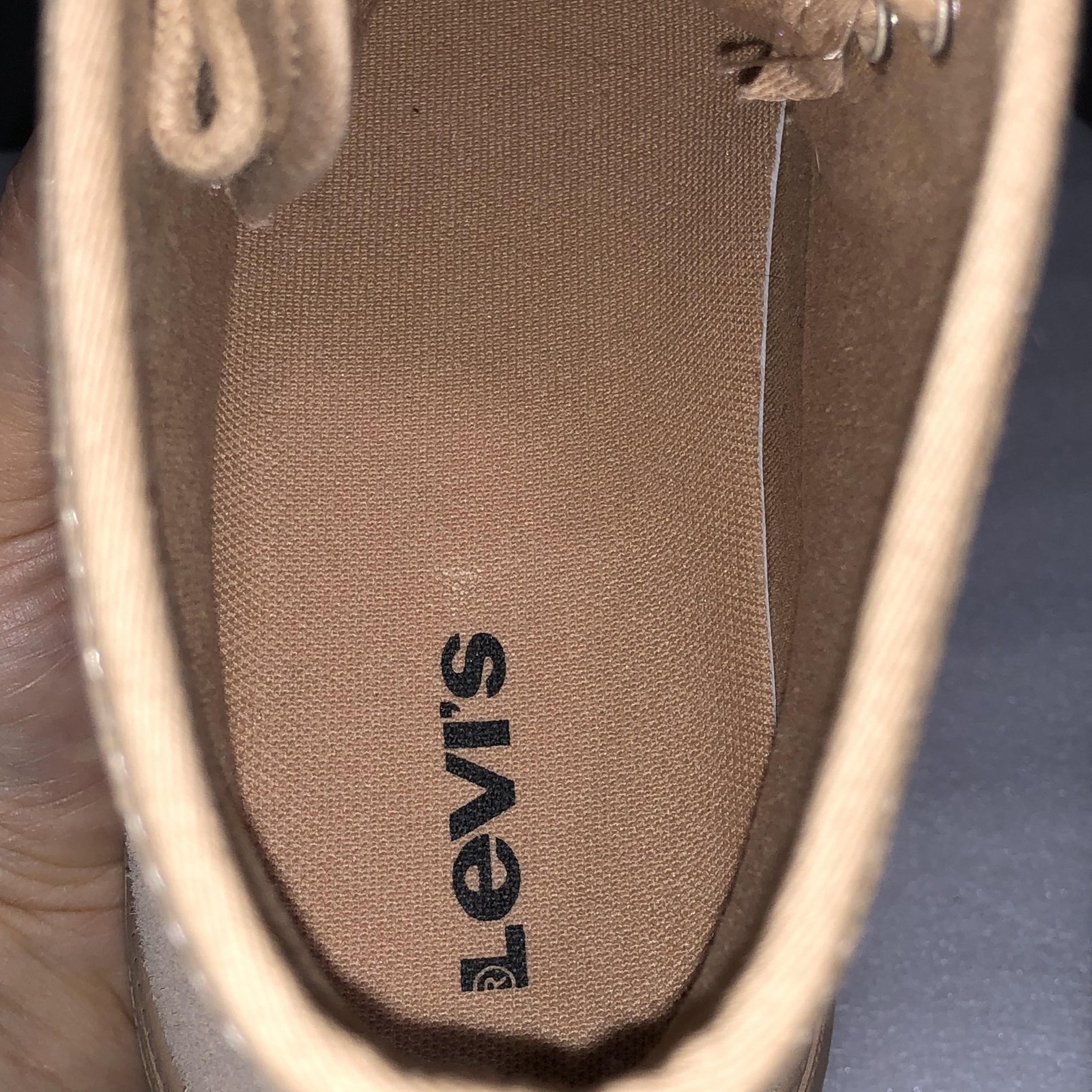 Levi’s Boots Womens Size 8.5 Beige Canvas Combat Ankle Lug Sole Casual Workwear