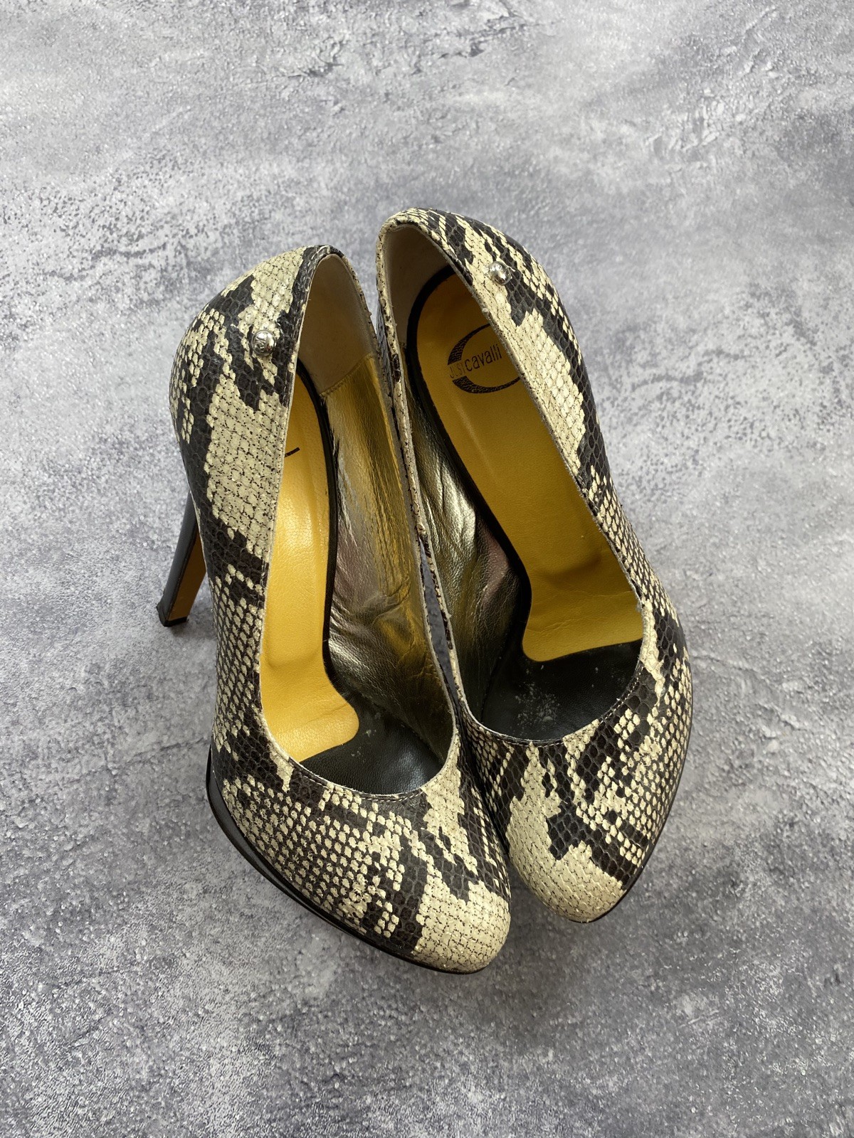 Just Cavalli Designer Women’s Shoes High-Heel Size 38 Made in Italy Vntg Roberto