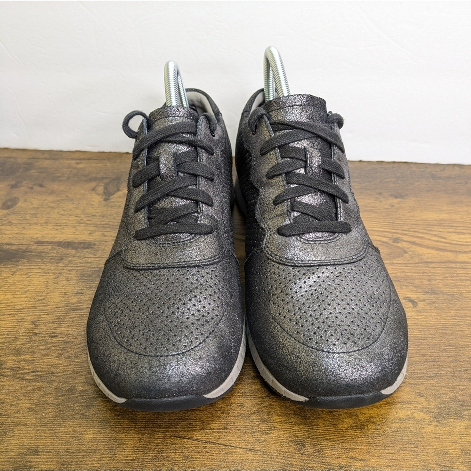 Dansko Christina Sneakers 10.5 11 EU 41 Metallic Pewter Perforated Casual Lace