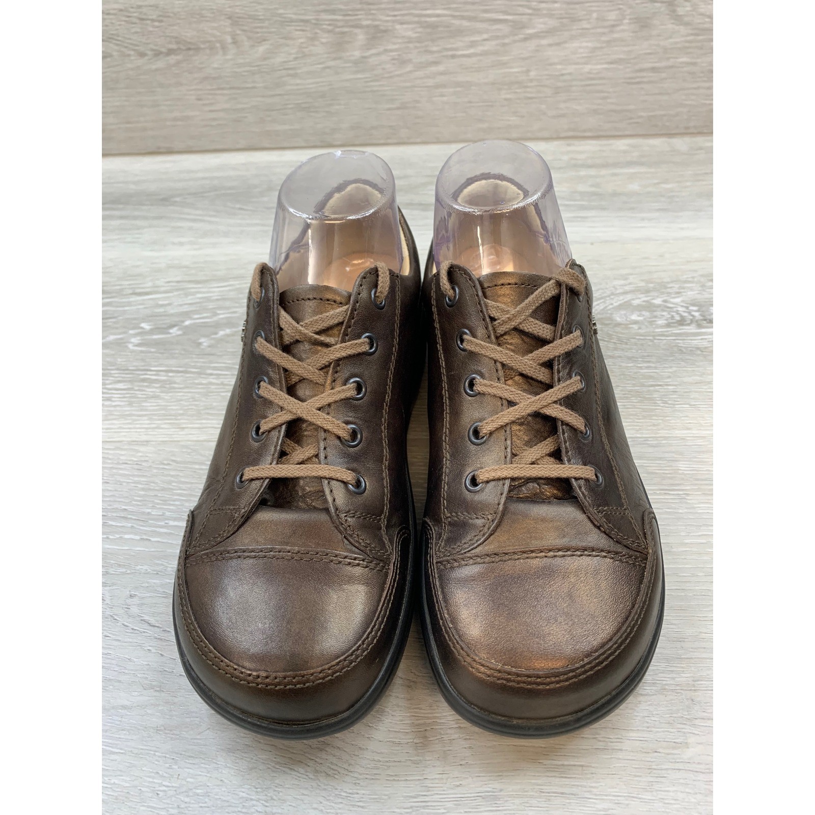 Finn Comfort Women’s Germany Bronze Brown Leather Lace Up Walking 7.5 Shoes