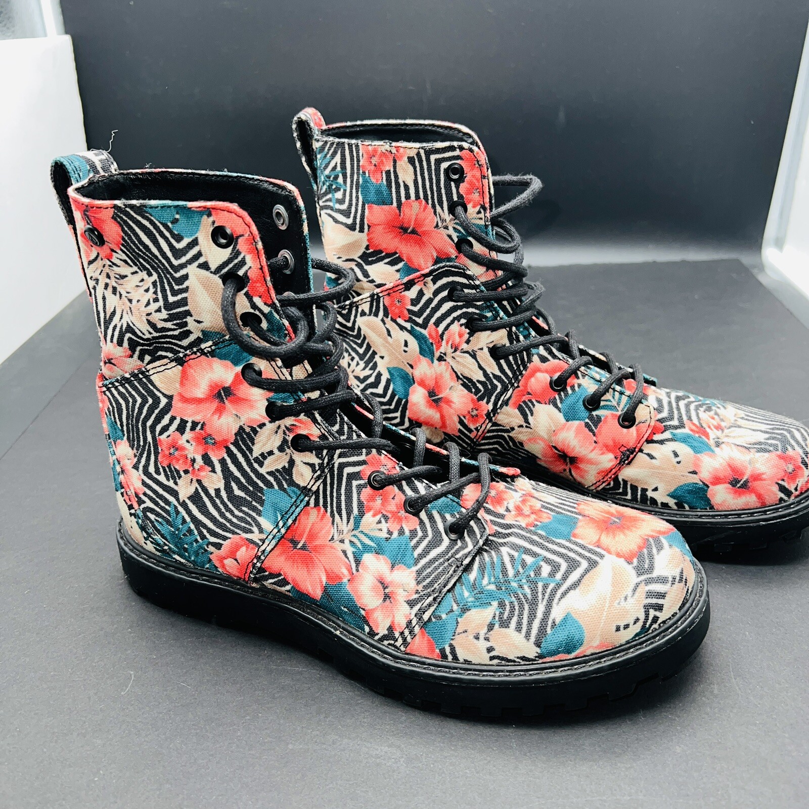 Women’s Volcom Go Figure Floral Print Combat Boots