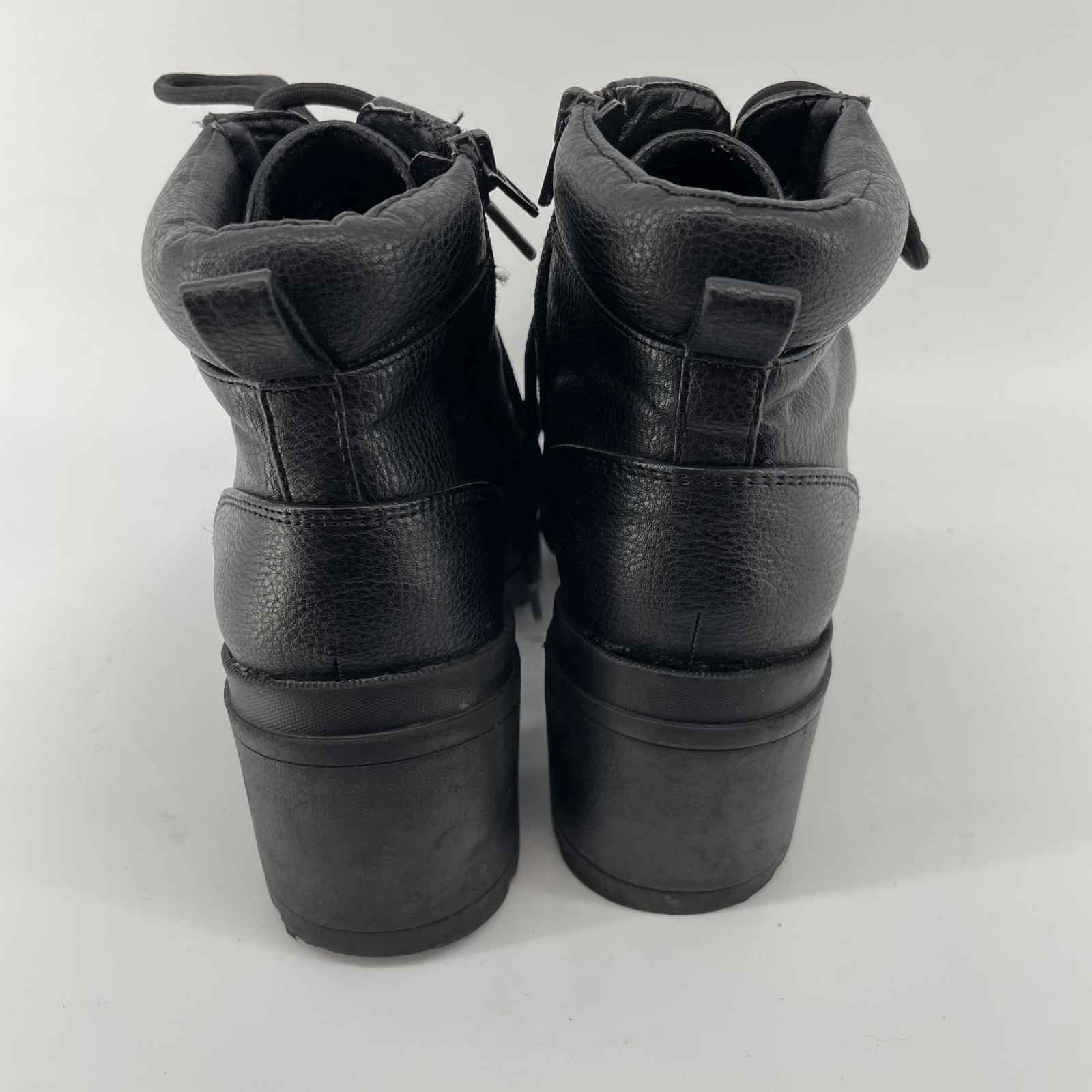 No Boundaries Boots Women 8W Chunky Heel Platform Lace Up Military Y2K Goth Emo