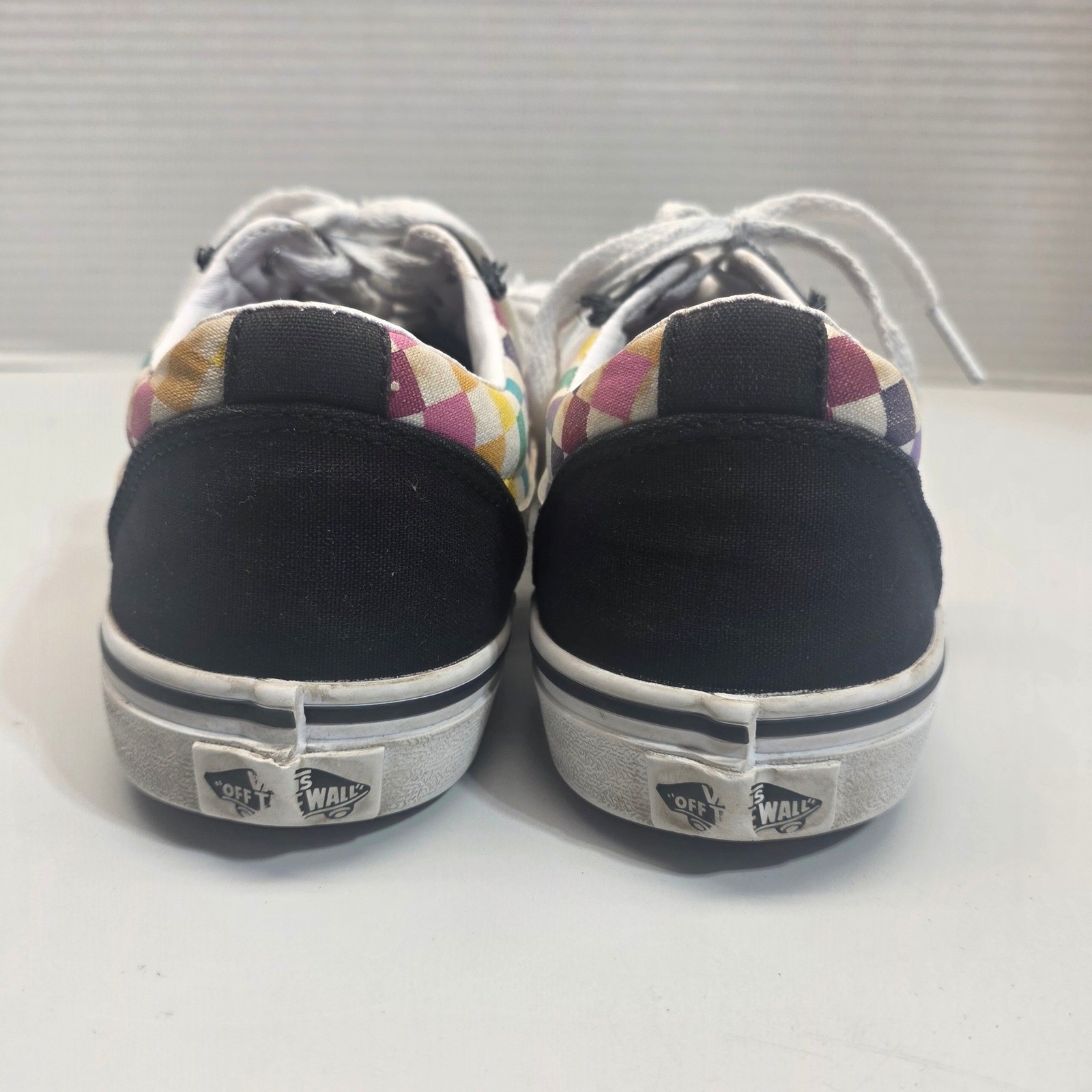 Vans Old Skool Rainbow Checkerboard Black Sneakers Skate US Missy 6.0 500714