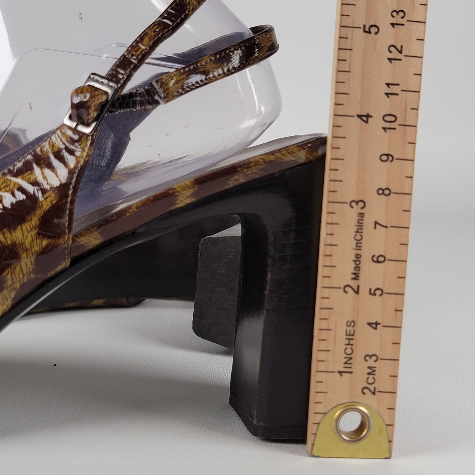 Via Spiga Leopard Print Slingback Sandals Women’s Block Heel Italy Size 9.5 eu40