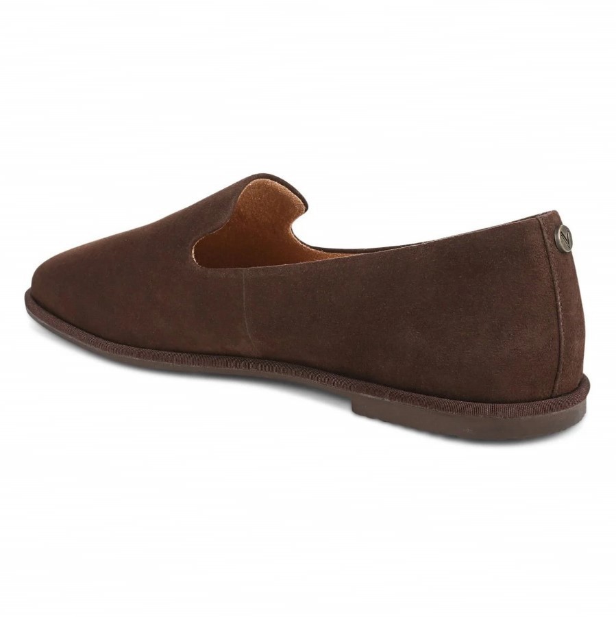 VIONIC Women Willa 2.0 Slip on Flat, Chocolate Suede (NEW)