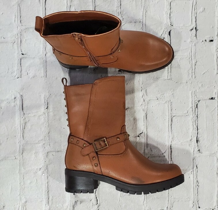 Forever Ankle Boots Laces Up Zip Casual Party Formal Boots Brown WOMENS SZ 6