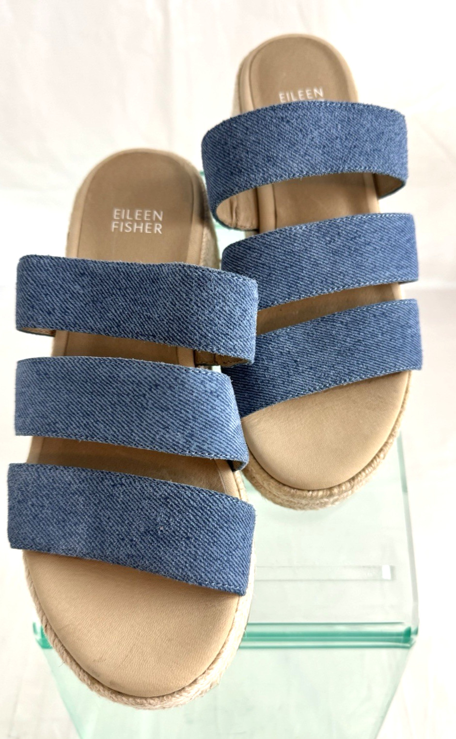 Eileen Fisher Women’s Mayla Blue Platform Sandals 7.5 Medium (B,M) MSRP $185