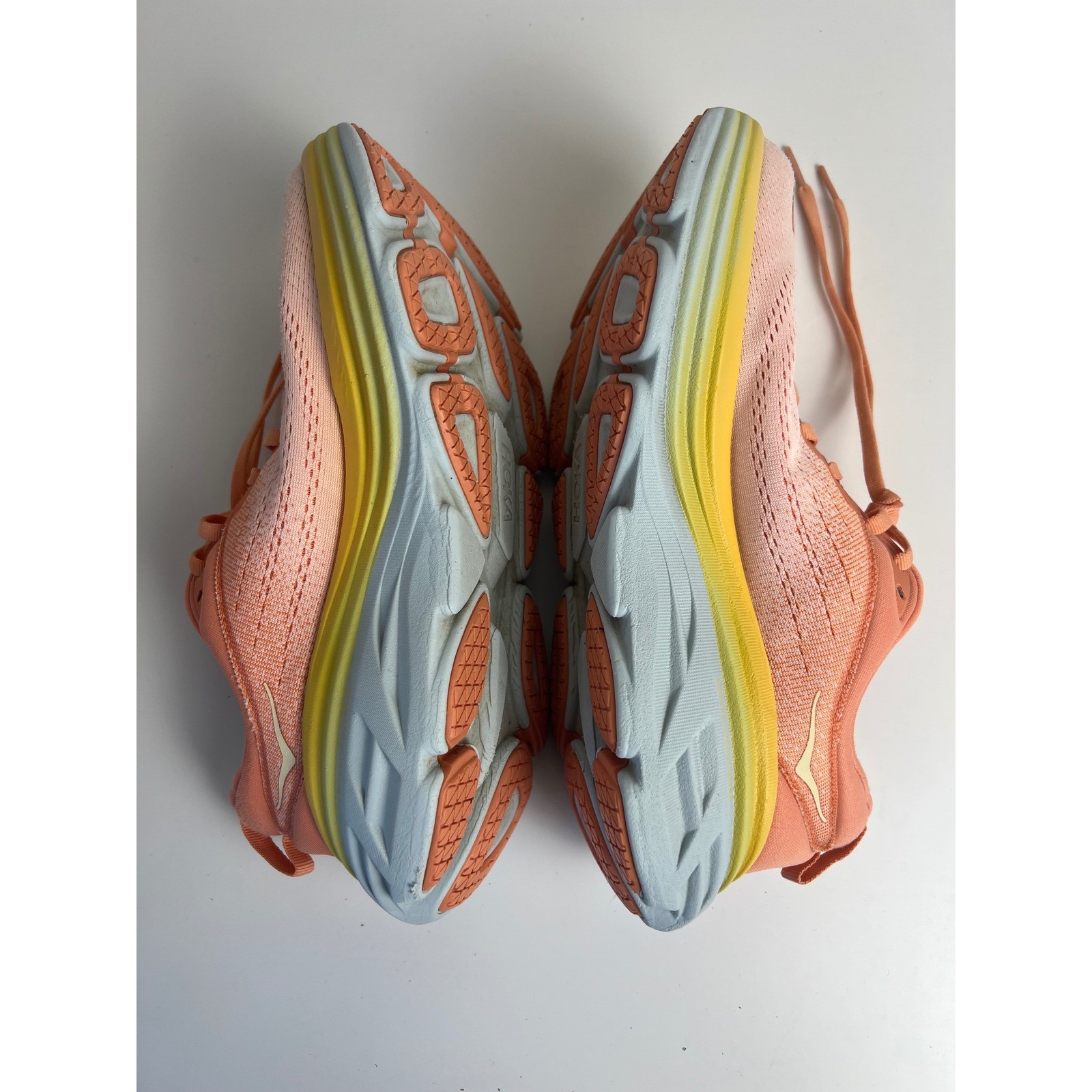 HOKA Bondi 8 US 8B Pink Peach Running Walking Shoes Cushioned Sneakers Athletic
