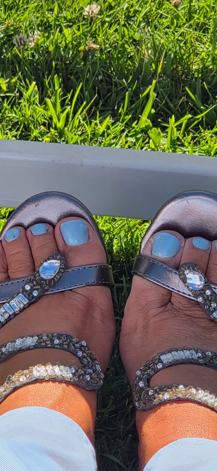 CARLOS by Carlos Santana I The Olympia Wedge Silver Rhinestone Sandals sz 8