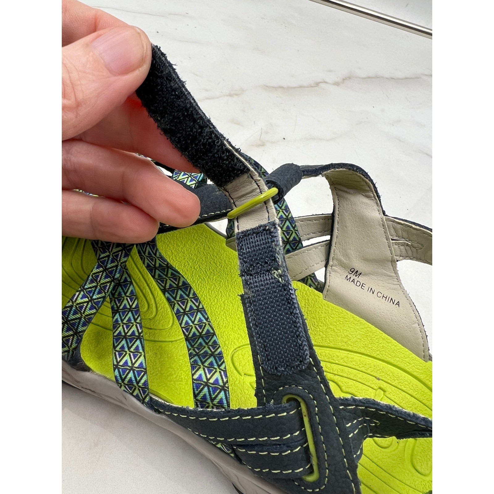 Jambu JBU Hiking Shoes Sandals Womens 9 Navy Blue Lime Green Adventure Water