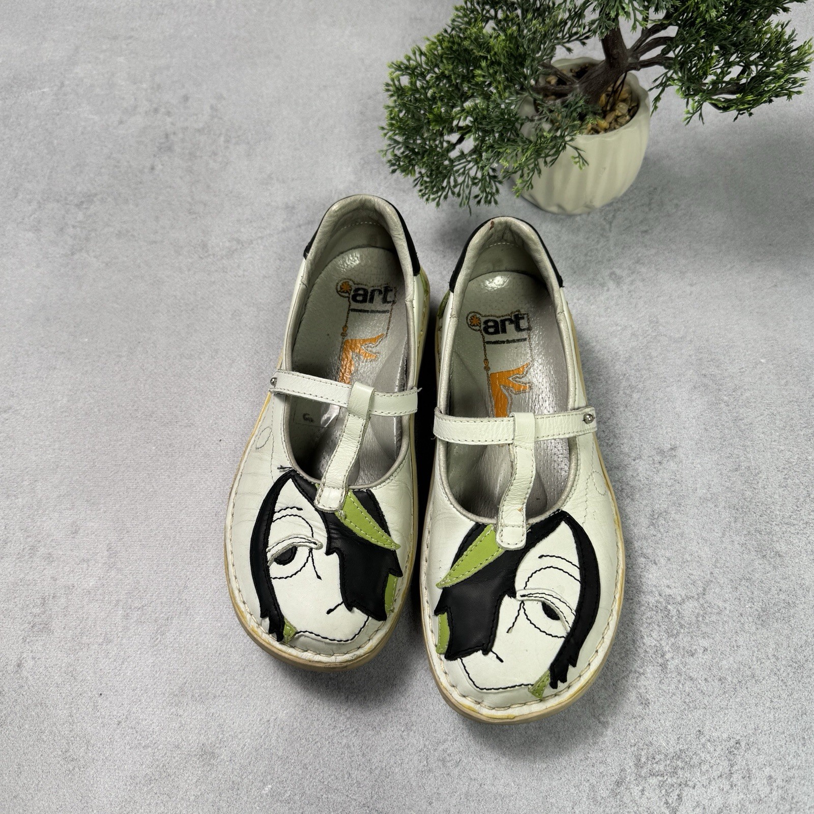 Vintage The Art Women Balerina Chuncky Shoes Flats Sandals EU 38 US 8