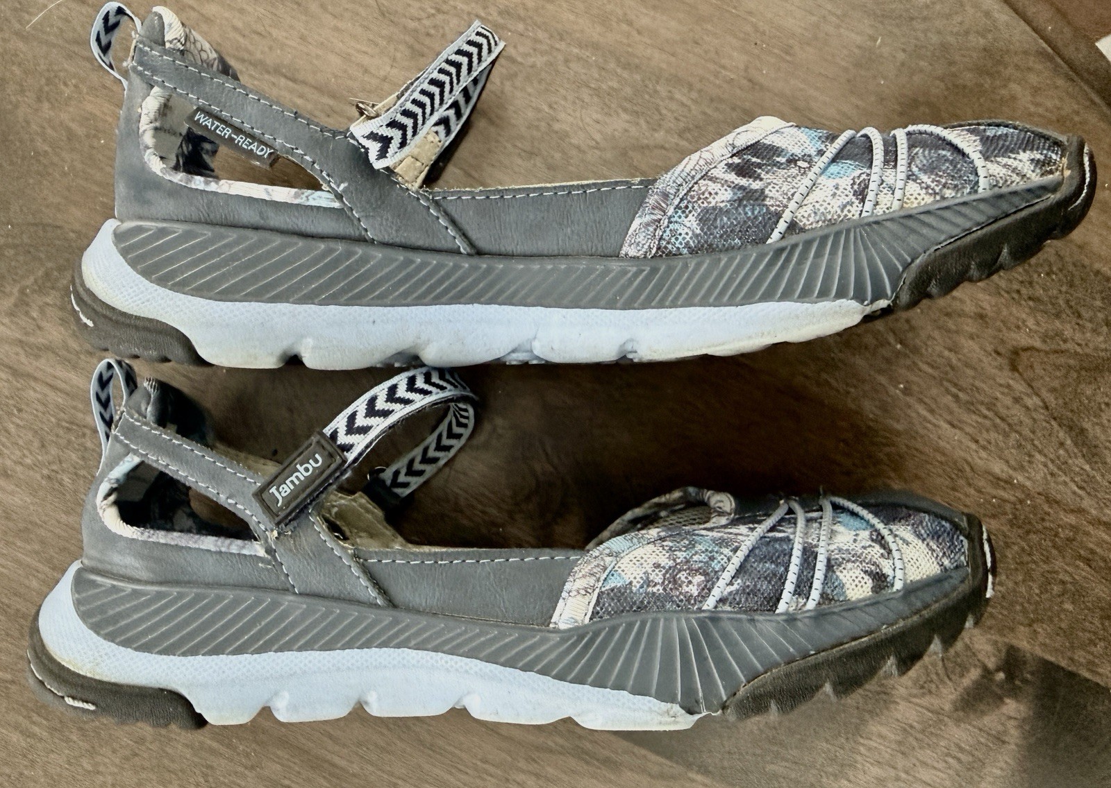 Jambu Iris-Vegan Mary Jane Floral Comfort Shoes Gray Blue Women’s 6.5M
