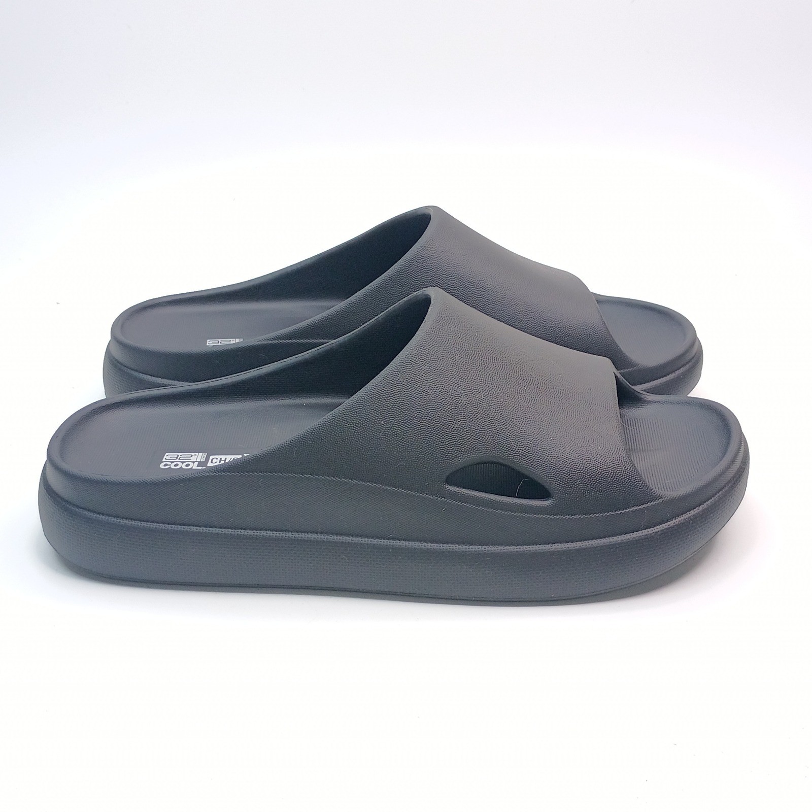 32 Degrees Cool Cushion Slides Women Size 9-10 Large Black EVA Foam