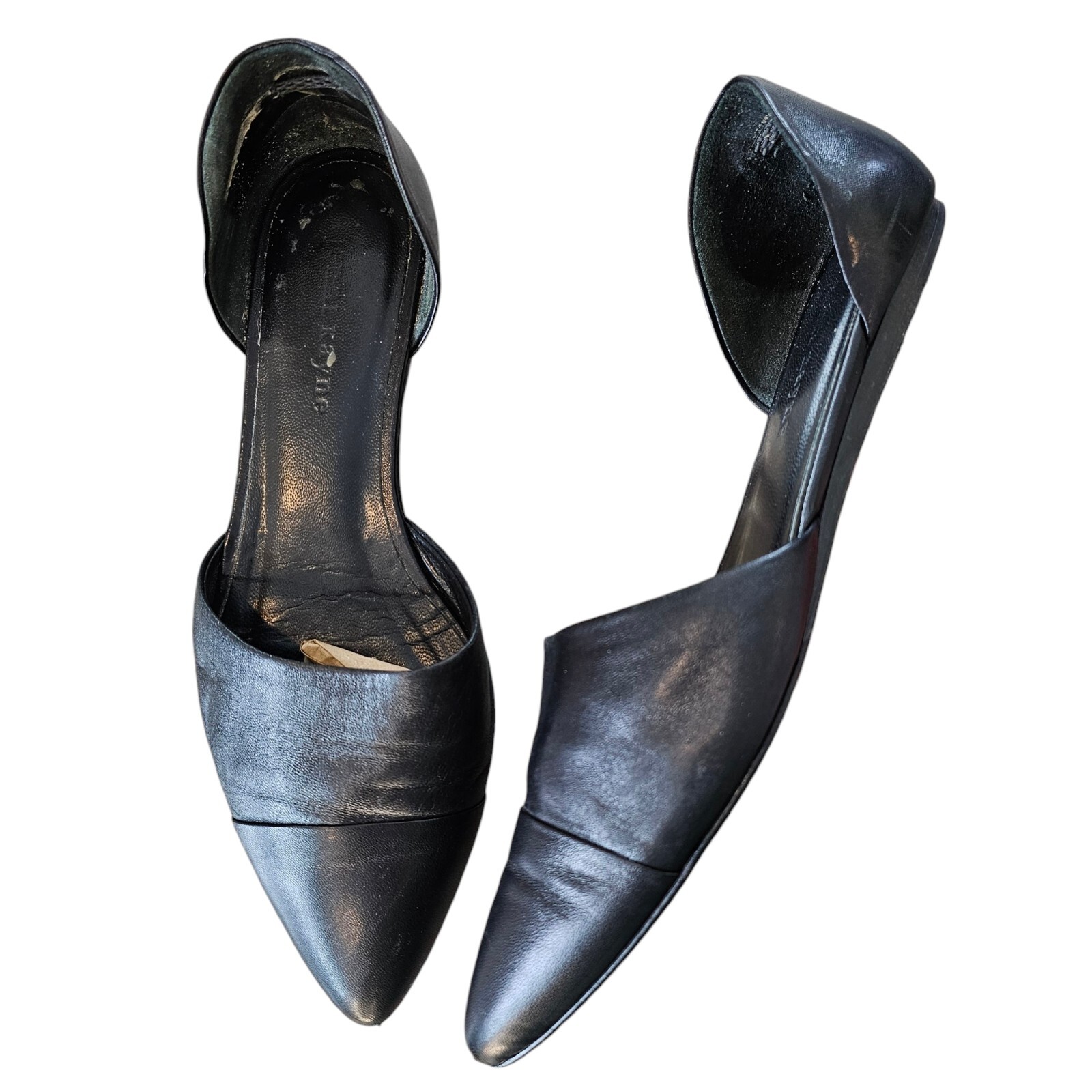 Jenni Kayne D’orsay Flats US Size 8 Shoes Pointed Toe Black Leather Designer