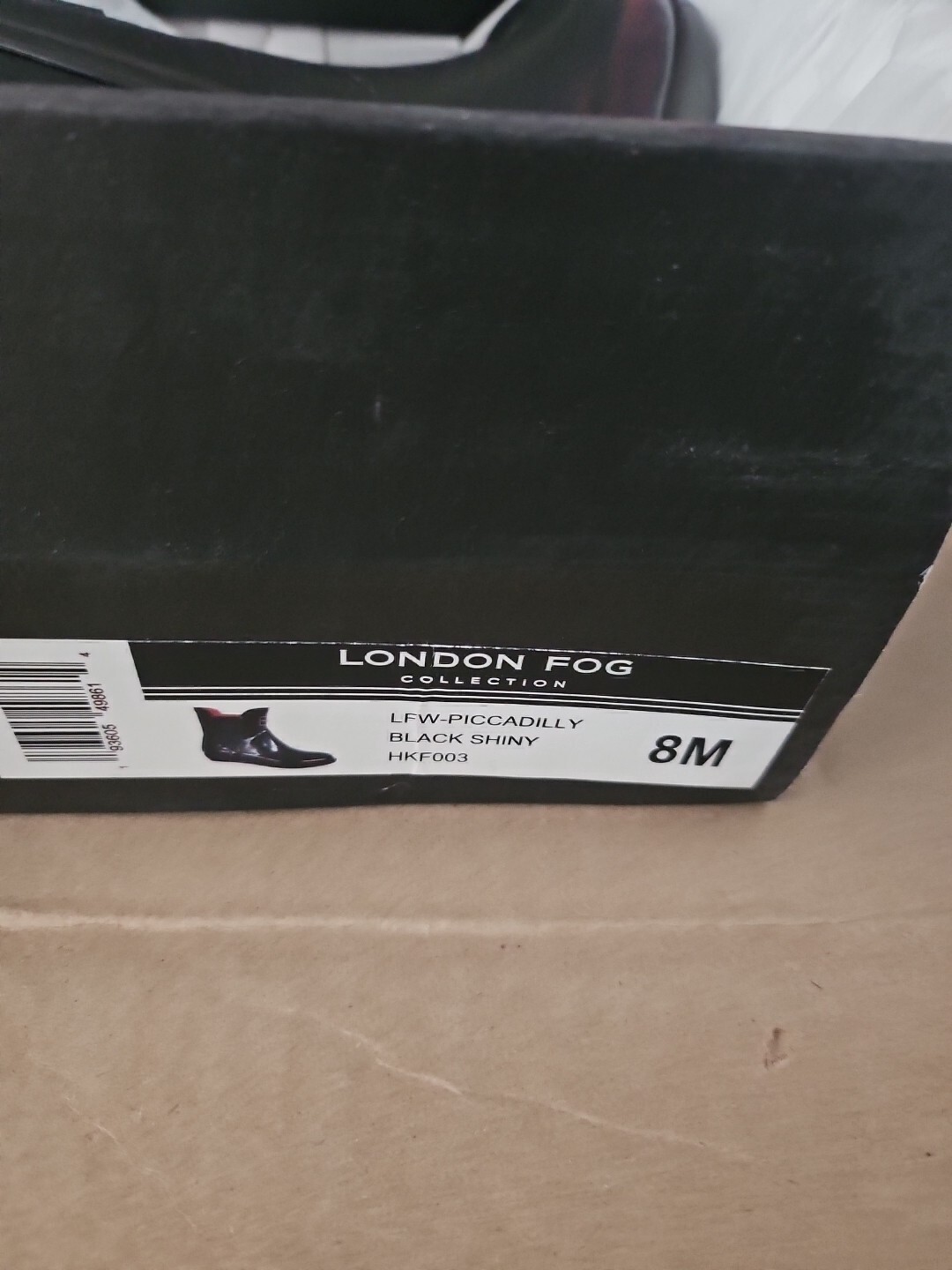 NIB London Fog Piccadilly Rain Boots, Women’s Size 8 M,SHINY black (#Trl8)