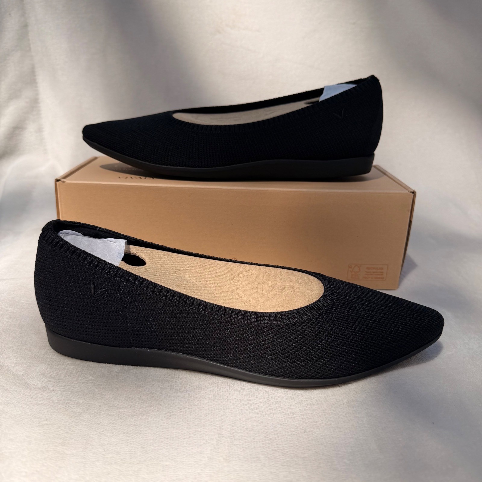 VIVAIA Aria Cloudwalker Black Flats | EU 39 / US 8